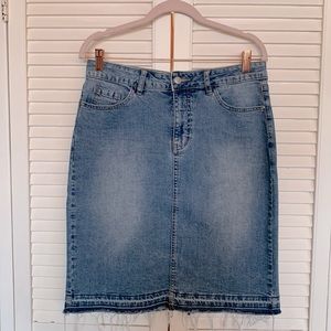 Boho Stretch Jean Skirt